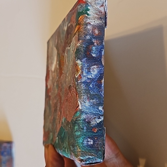 Hand Crafted acrylic pour fluid artwork upcycled wall decor handmade painting - Picture 10 of 12